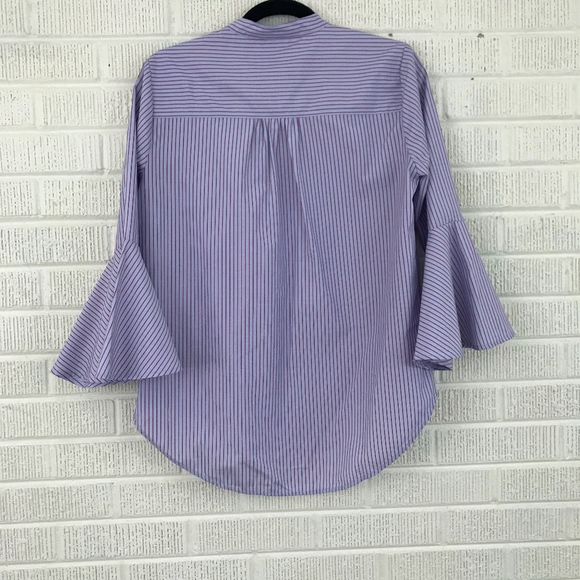 Anthropologie Maeve Striped Poplin Button Down Top - Picture 6 of 8